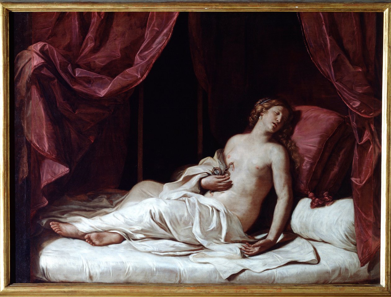 The Death of Queen Cleopatra cm Genes, Musei di Strada av Guercino