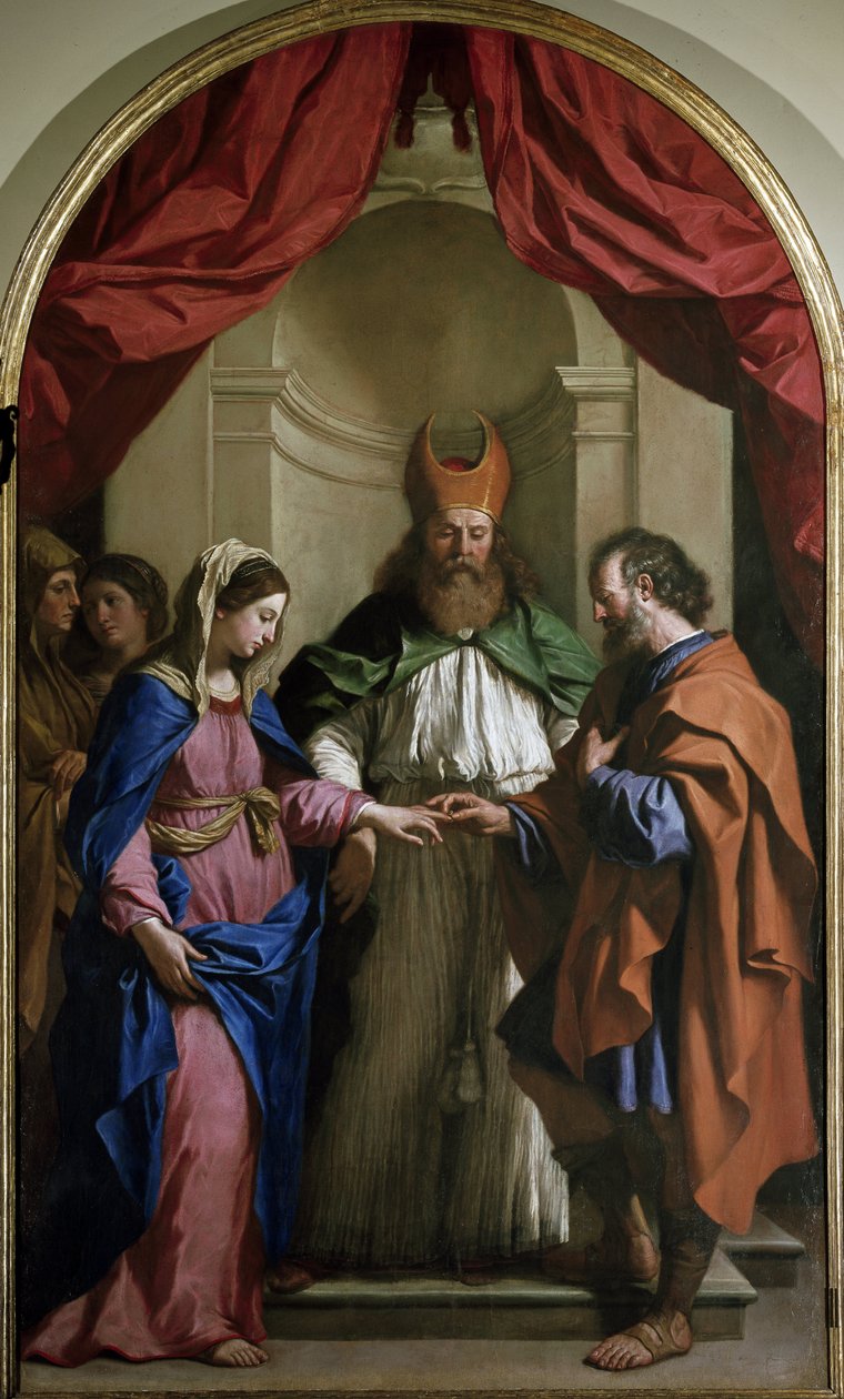 The Marriage of the Virgin (olje på lerret av Guercino