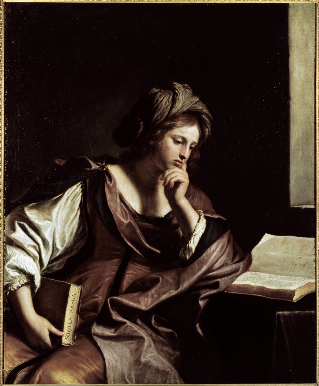 The Samian Sibyl (av Samos) - Olje på lerret av Guercino