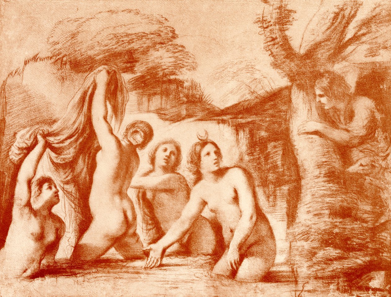 Diana og Actaeon av Guercino