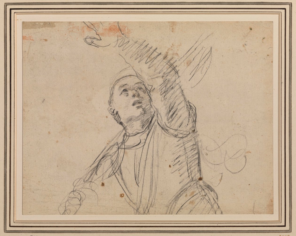 Guercino - En soldat, etter soldaten i An. Carraccis oppstandelse, Maisons-Lafitte, RCIN 902599 av Guercino