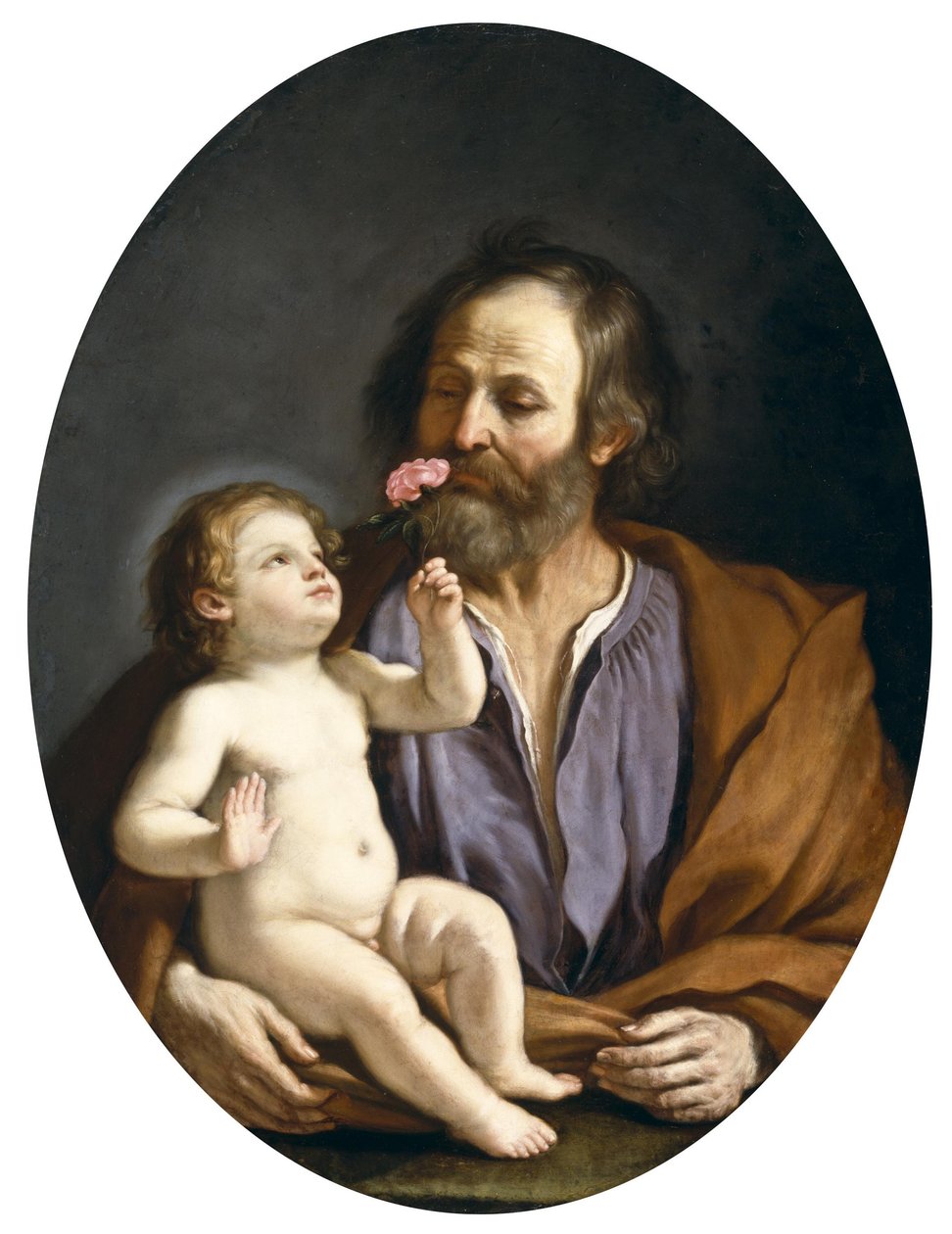 Guercino - Sankt Josef med Kristusbarnet, ca. 1637 av Guercino