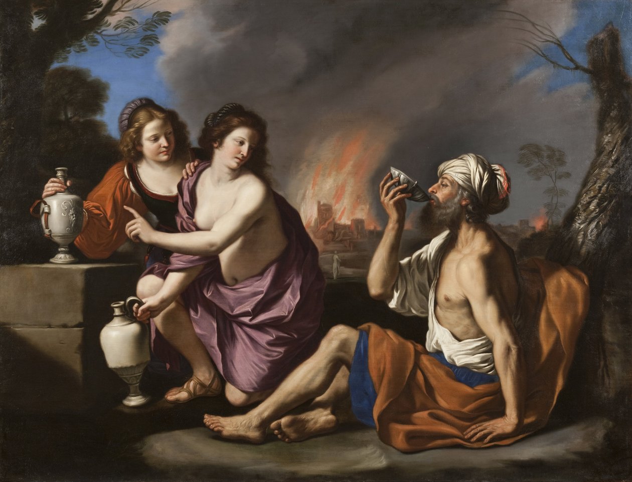 Lot og døtrene hans av Guercino