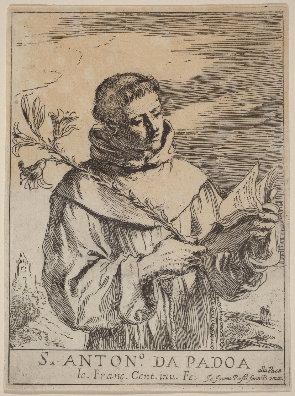Den hellige Antonius av Padova av Guercino