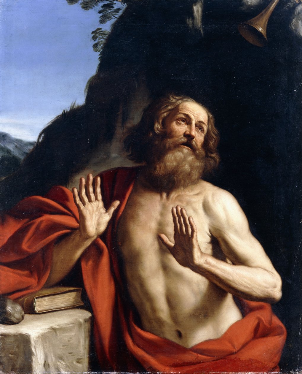 Saint Hieronymus i villmarken, av Guercino