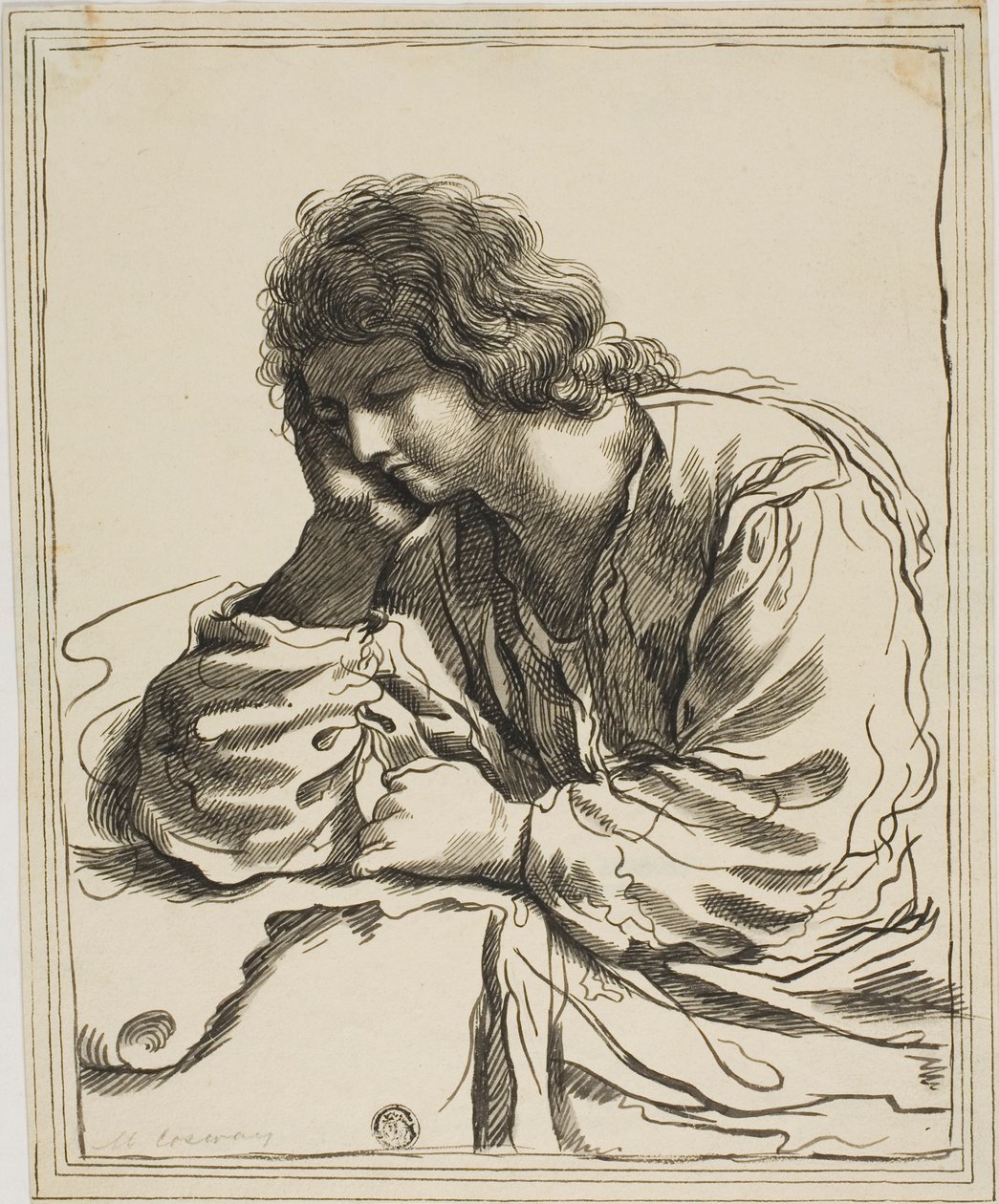 Evangelisten Johannes i meditasjon av Guercino