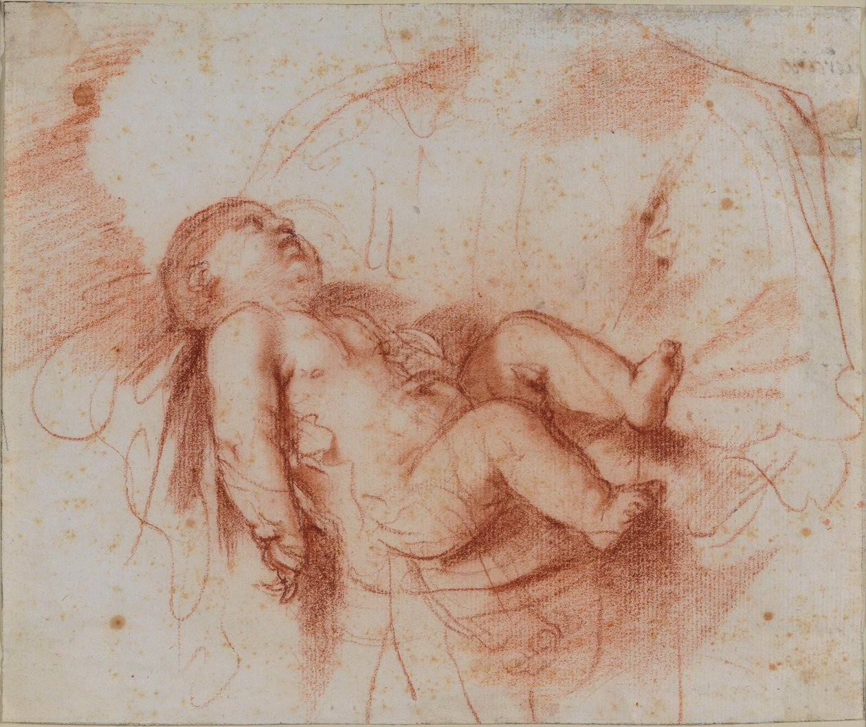 Studie des Jesuskindes, gehalten von Heiligem Simeon av Guercino