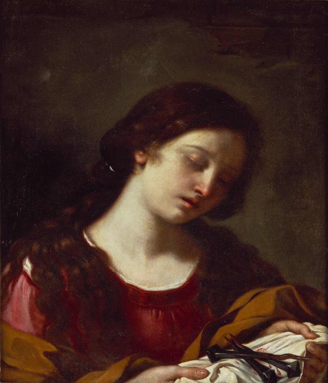 Magdalen som betrakter lidenskapens negler av Guercino