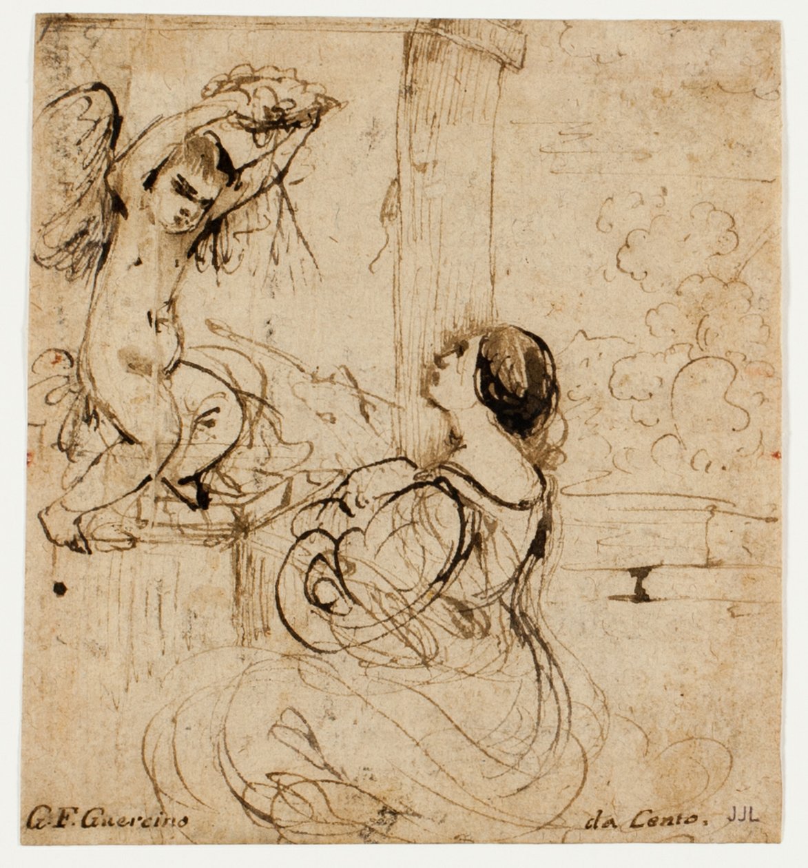 Kvinne med Putto av Guercino