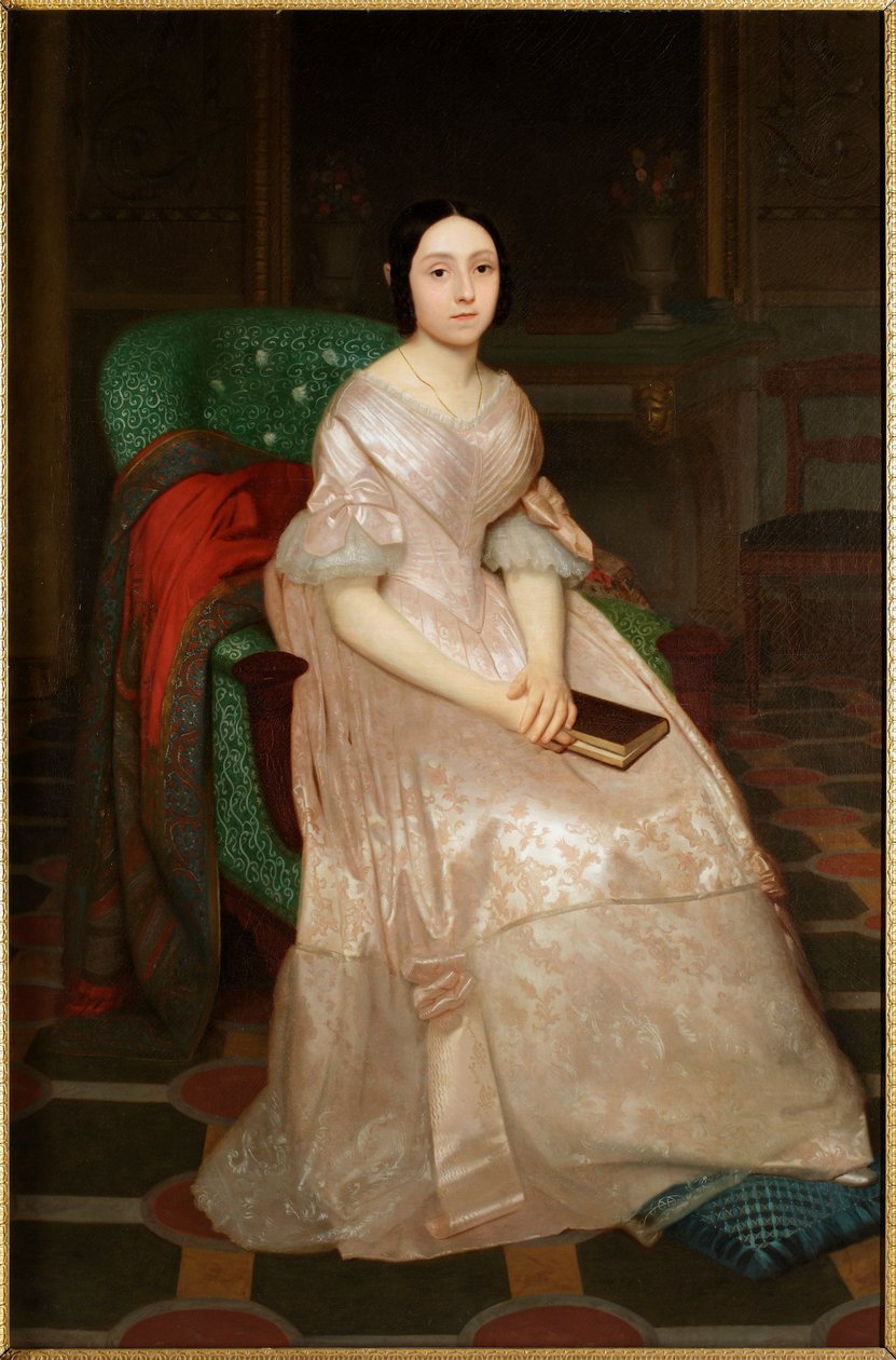 Portrett av markisen Emilia Negrone Centurione, Genesis edle maleri av Giuseppe Frascheri (1809-1886) av Guglielmo Castoldi