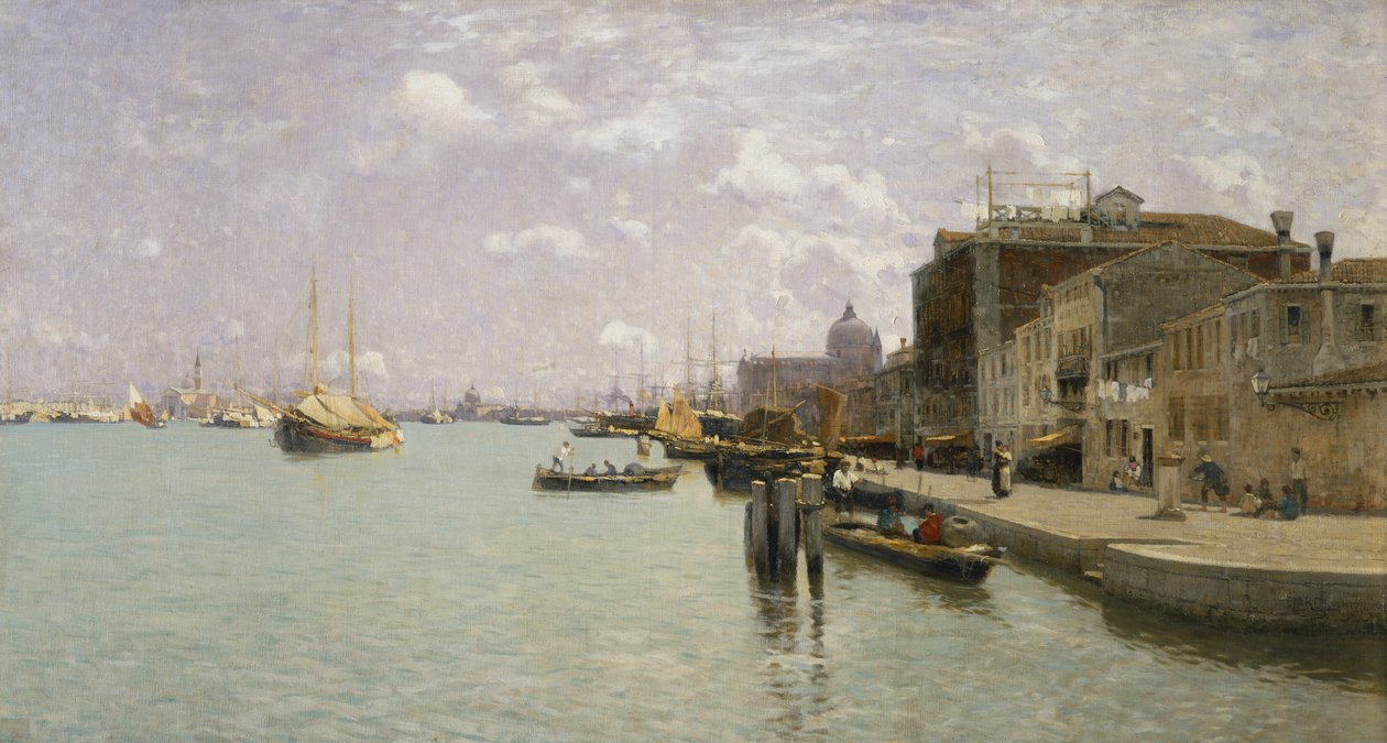 Morgen på Giudecca, Venezia av Guglielmo Ciardi