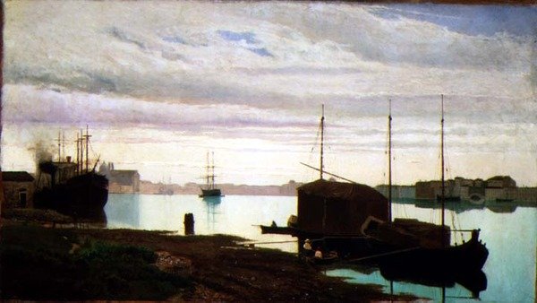 Giudecca-kanalen, Venezia av Guglielmo Ciardi