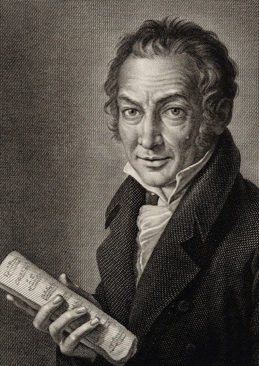 Portrett av komponisten Nicola Antonio Zingarelli 1752-1837, 1816. av Guglielmo Morghen