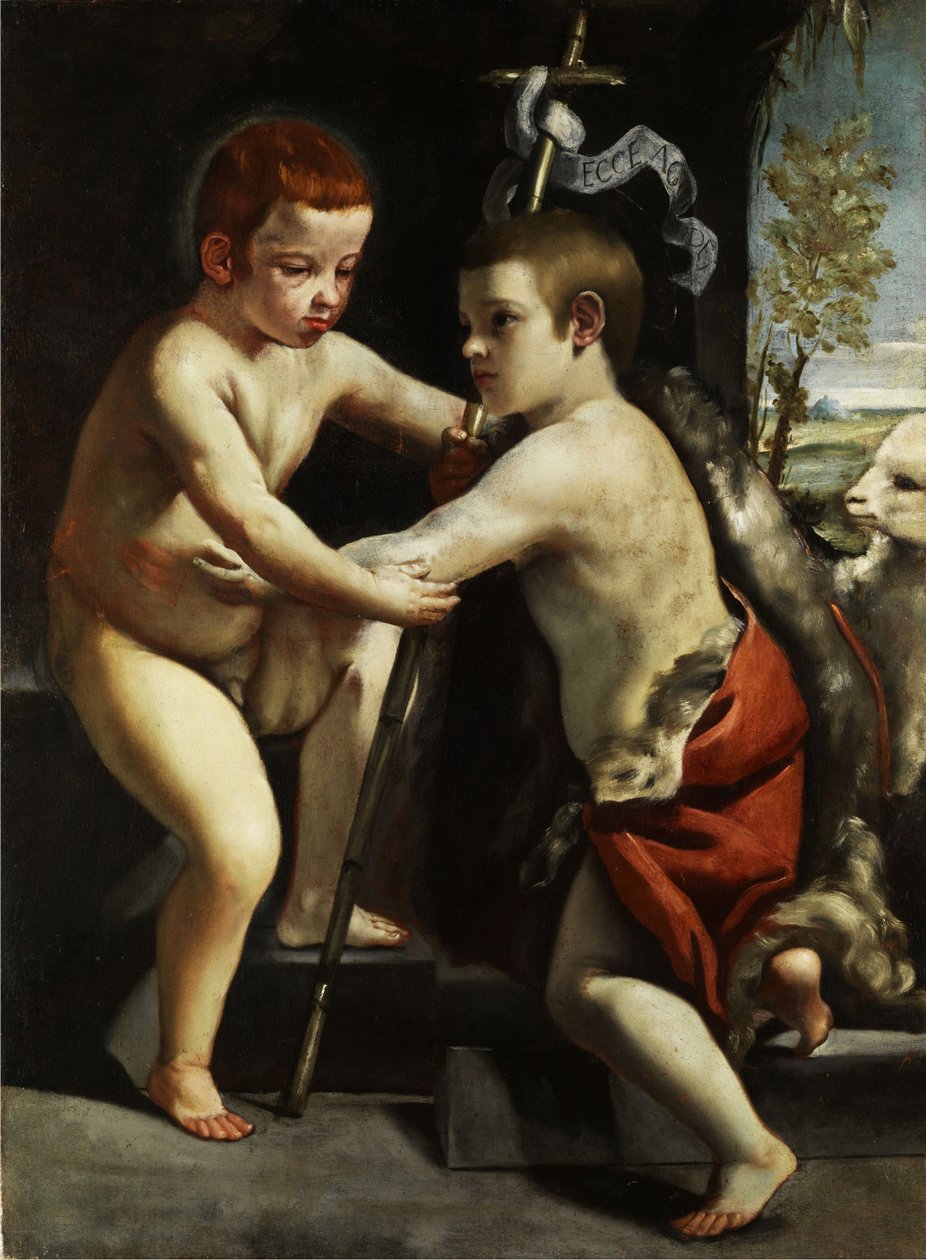 Jesusbarn med gutten John av Guido Cagnacci