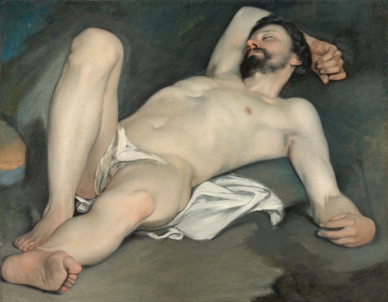 Liggende mannlig naken av Guido Cagnacci