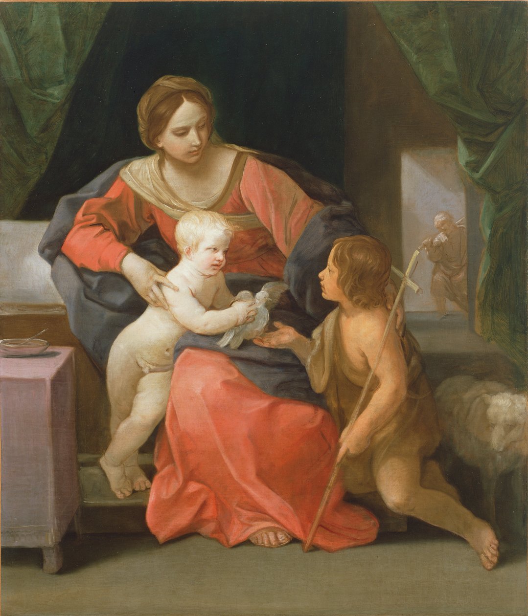 Madonna og barn med døperen Johannes, 1640-1642 av Guido Reni