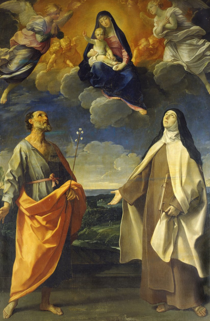 Jomfruen og barnet med Saint Anthony og Saint Teresa av Guido Reni