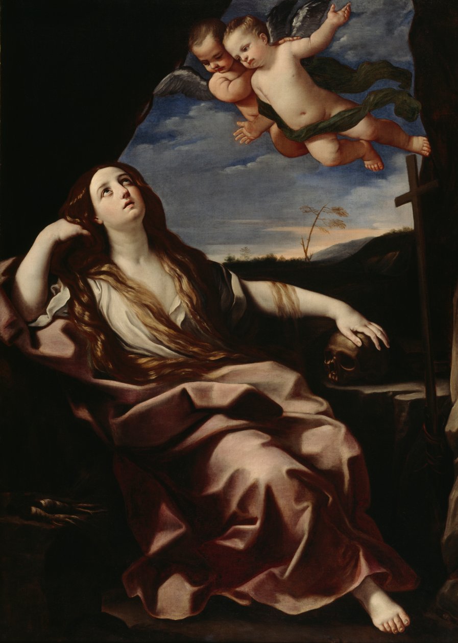 St. Mary Magdalen (olje på lerret) av Guido (follower of) Reni