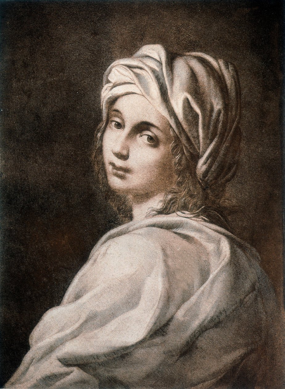 Portrett av Beatrice Cenci, karakter av tragedien "The Cenci" skrevet av Percy Bysshe Shelley (1792-1822) av Guido (manner of) Reni
