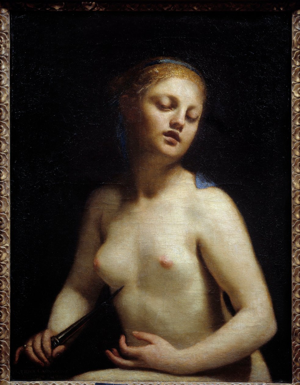 Lucrece døde Lucrece (Lucrezia, Lucretia, romersk dame) ble offer for vold av sin fetter Sextus Tarquin, sønn av Tarquin den suverene. Lucrece sendte bud etter faren og ektemannen (Collatinus) og ankom med Lucius Junius Brutus, fetteren til Lucius T av Guido Cagnacci
