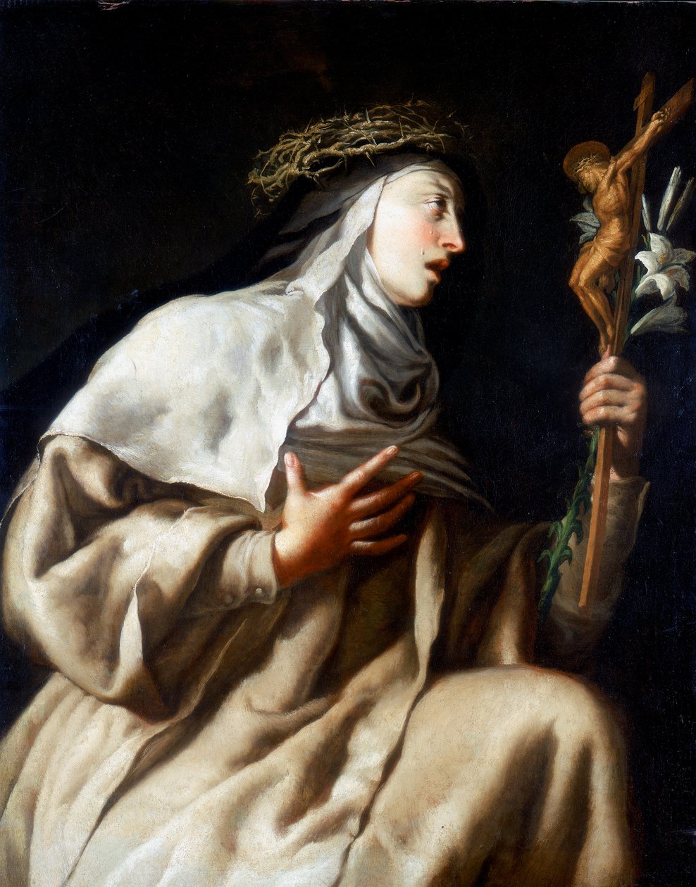 St Teresa av Avila før korset, c1621-1663 av Guido Cagnacci