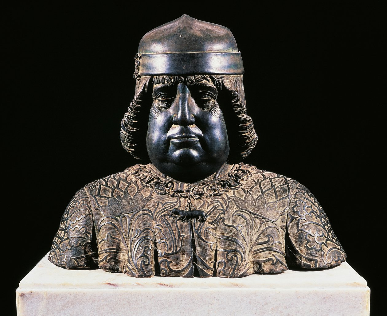Byste av Alfonso av Aragon, ca 1490, av Guido Mazzoni (ca 1450-1518), bronseskulptur, høyde 42 cm, Italia av Guido Mazzoni