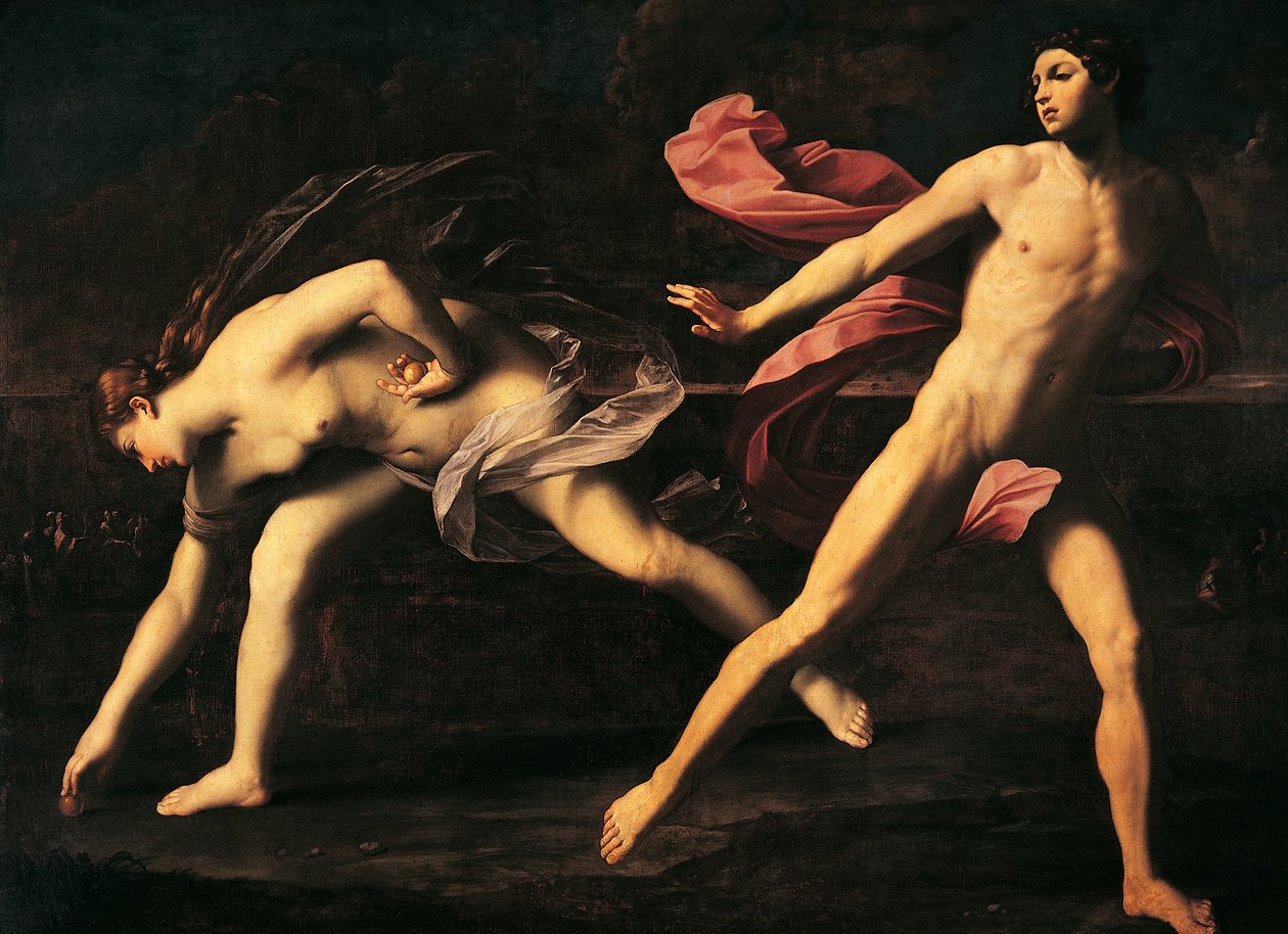 Atalanta and Hippomenes av Guido Reni (1575-1642), olje på lerret av Guido Reni