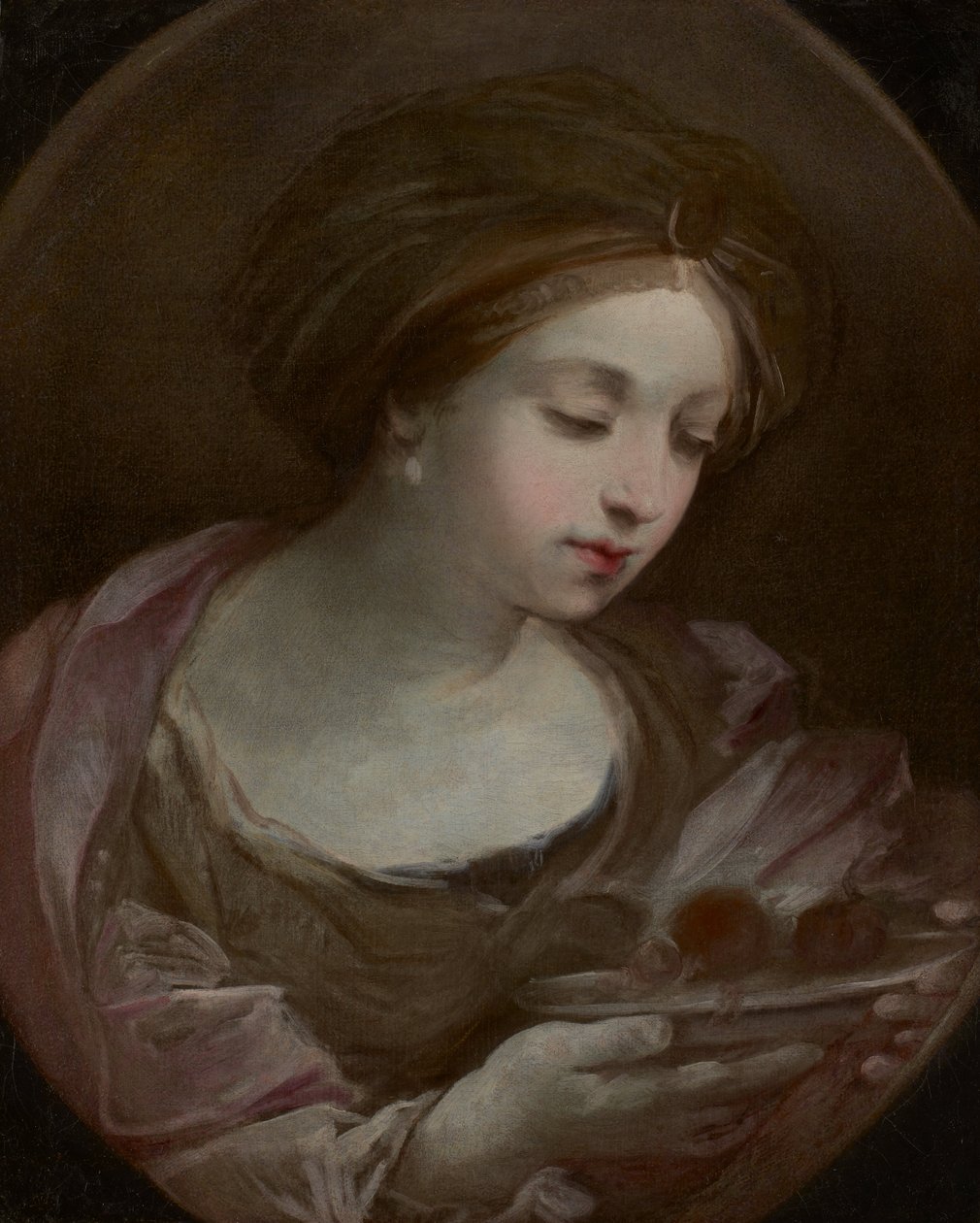 Byste av en kvinne med turban av Guido Reni