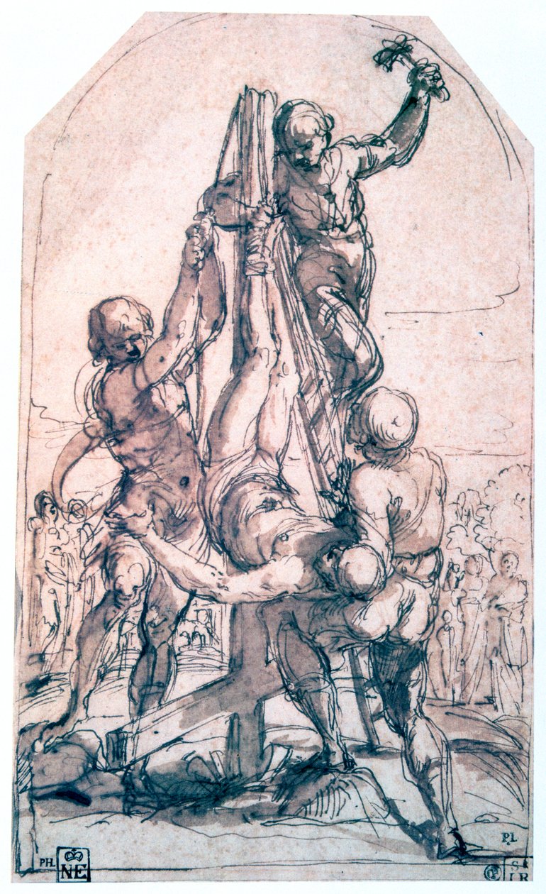 Korsfestelsen av St Peter, c1600-1642 av Guido Reni