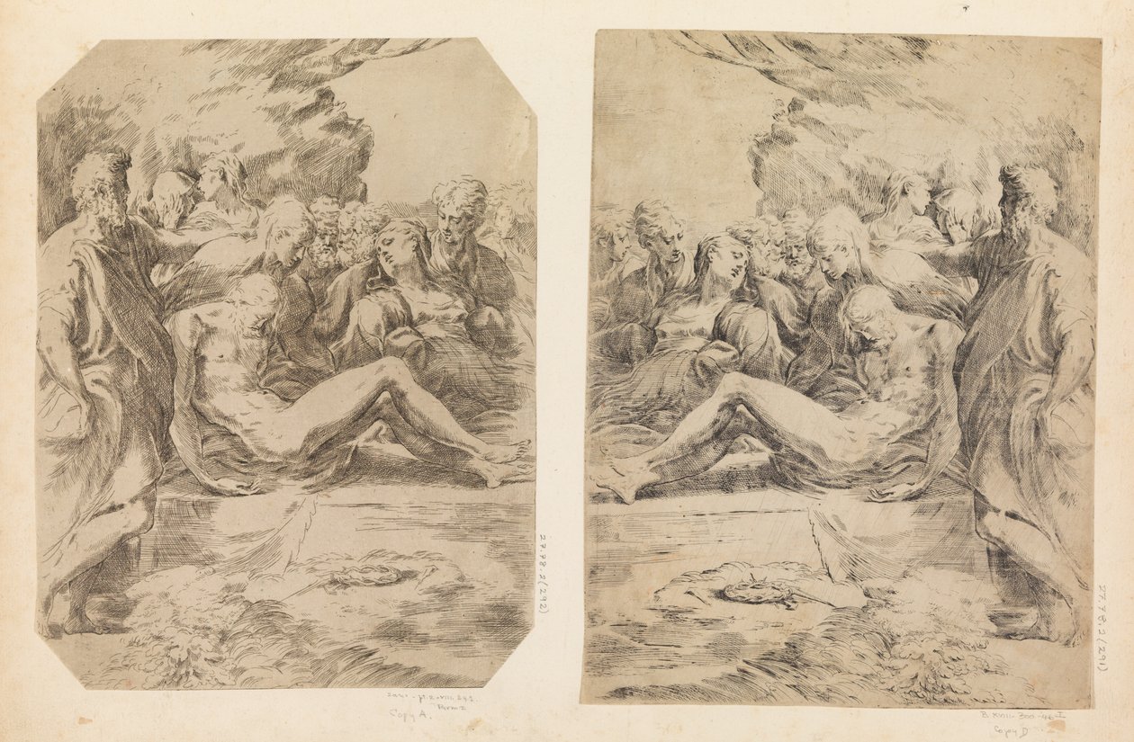 Gravlegging, ca. 1595-1600. av Guido Reni
