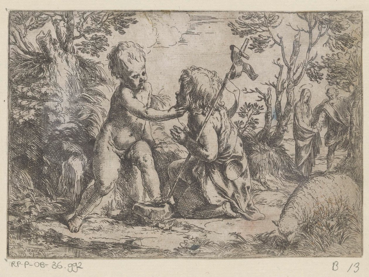 Har Kristusbarnet og den unge døperen Johannes av Guido Reni