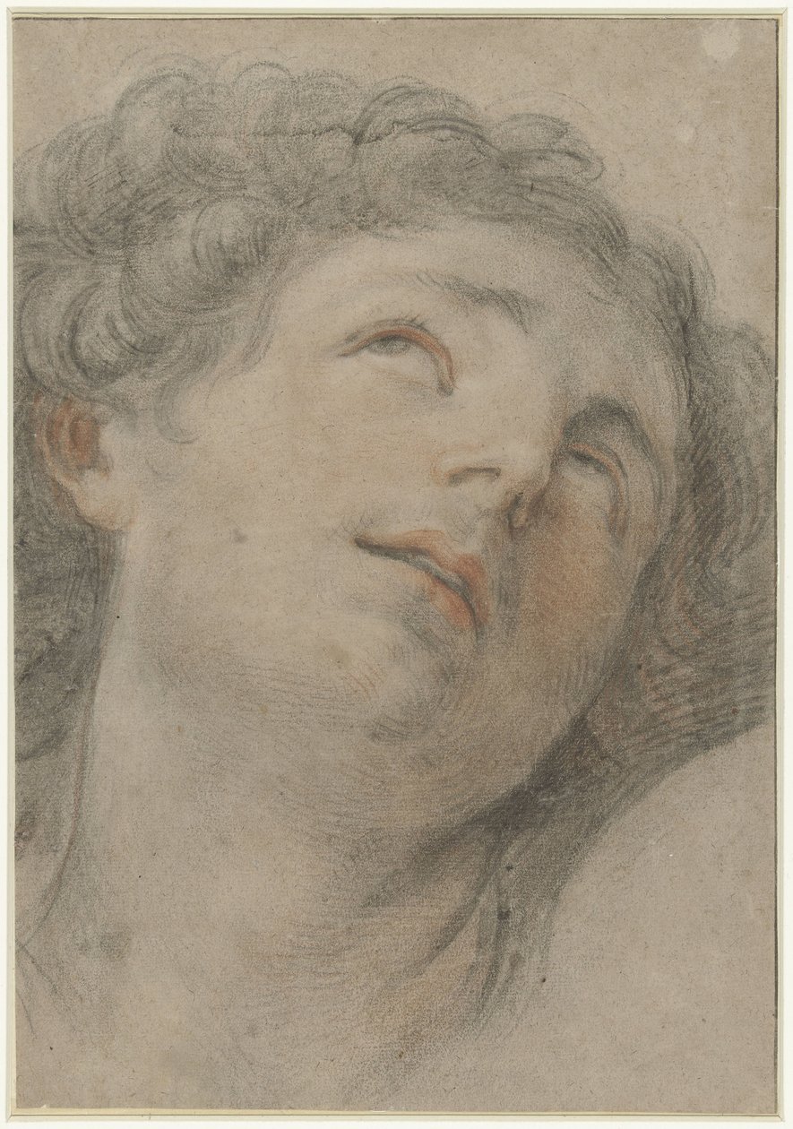 Hodet for Saint Sebastian, ser oppover av Guido Reni