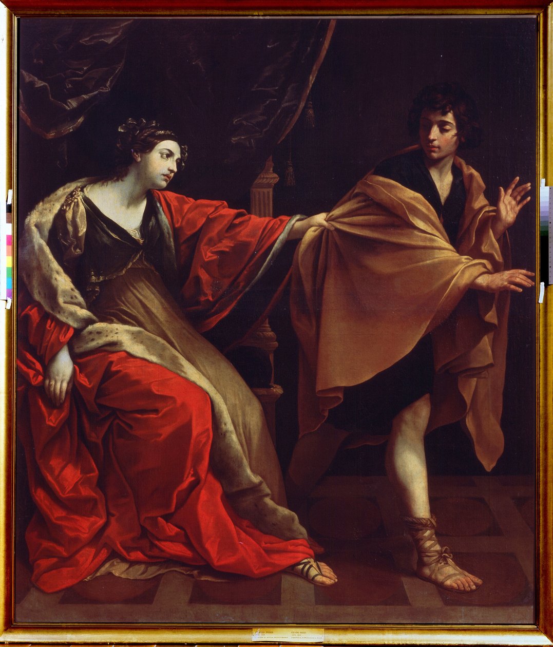 ""Josef og Potifars kone"" (Josef og Potifars kone) Josef flykter fra Potifars kone (Potifar) og prøver å forføre ham. Maleri av Guido Reni, kjent som Le Guide (1575-1642) 1626 Pushkin Museum, Moskva av Guido Reni
