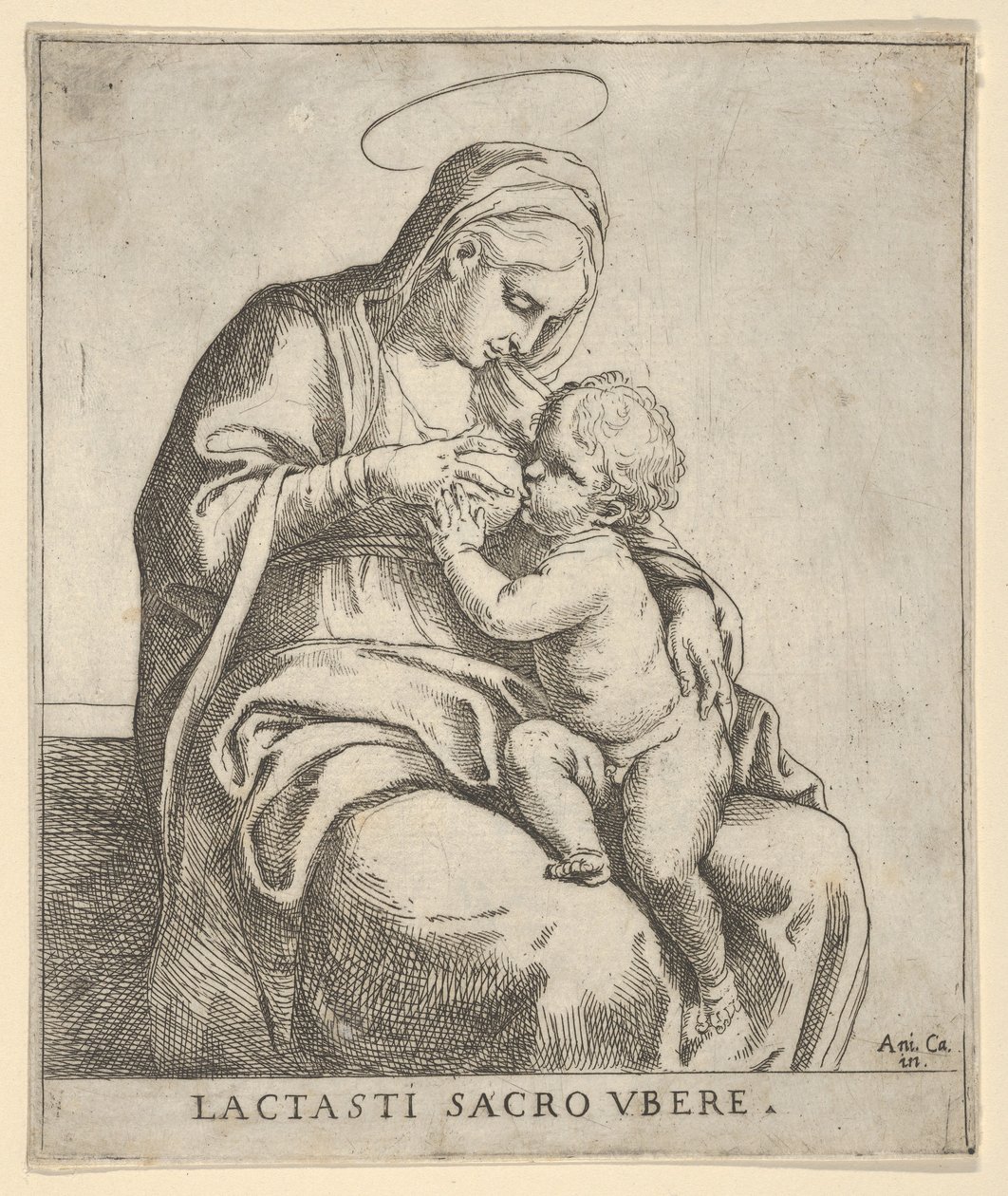 Jomfruen som ammer spedbarnet Kristus, ca. 1590-1610. av Guido Reni