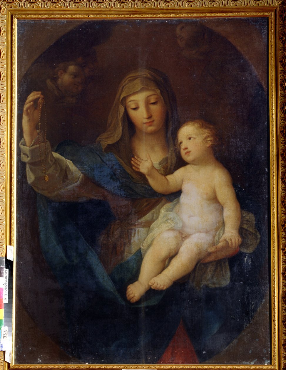 Jomfru og barn (Jomfru og barn). Maleri av Guido Reni (1575-1642). Olje på lerret. Italiensk kunst, barokkstil. Regionalt kunstmuseum, Simferopol, Ukraina av Guido Reni