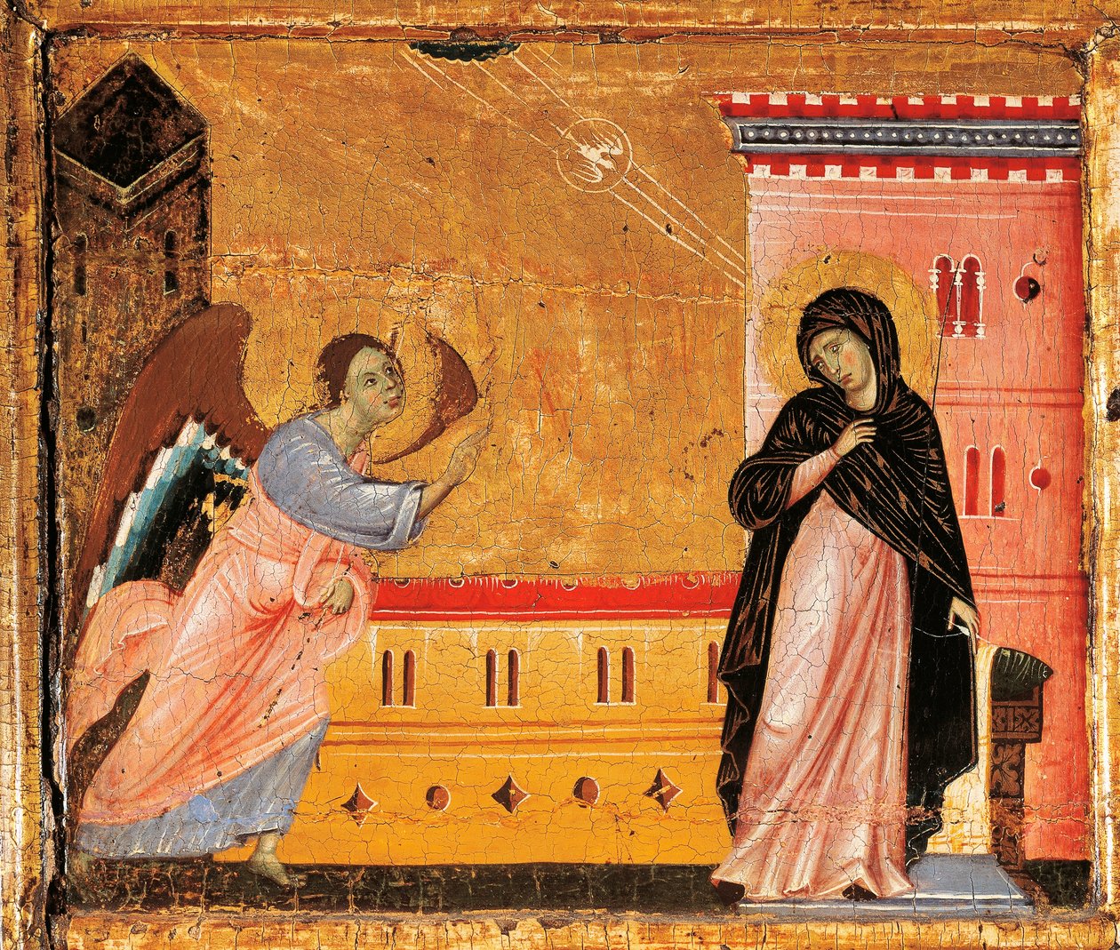 Bebudelse, detalj fra Antependium of St Peter Enthroned av Guido da Siena (ca. 1250 -1300), tempera og gull på tre av Guido da Siena