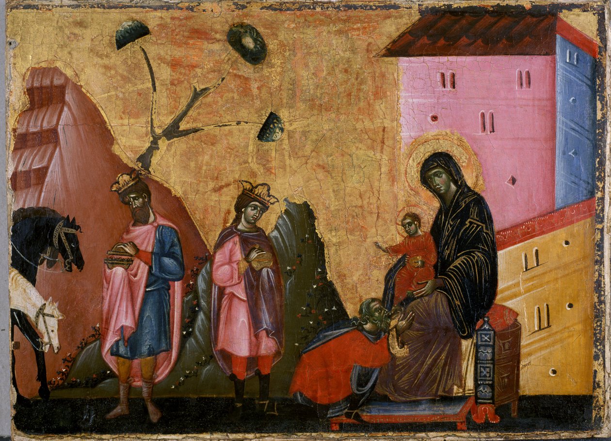 The Adoration of the Magi (tempera på tre) av Guido da Siena