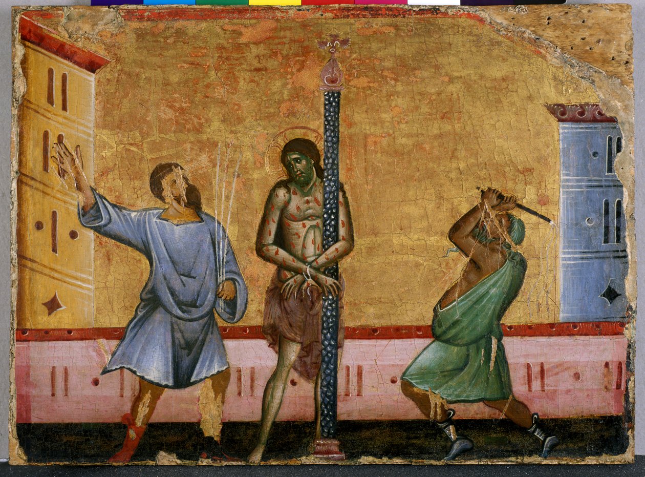 The Flagelation of Christ (tempera på tre) av Guido da Siena