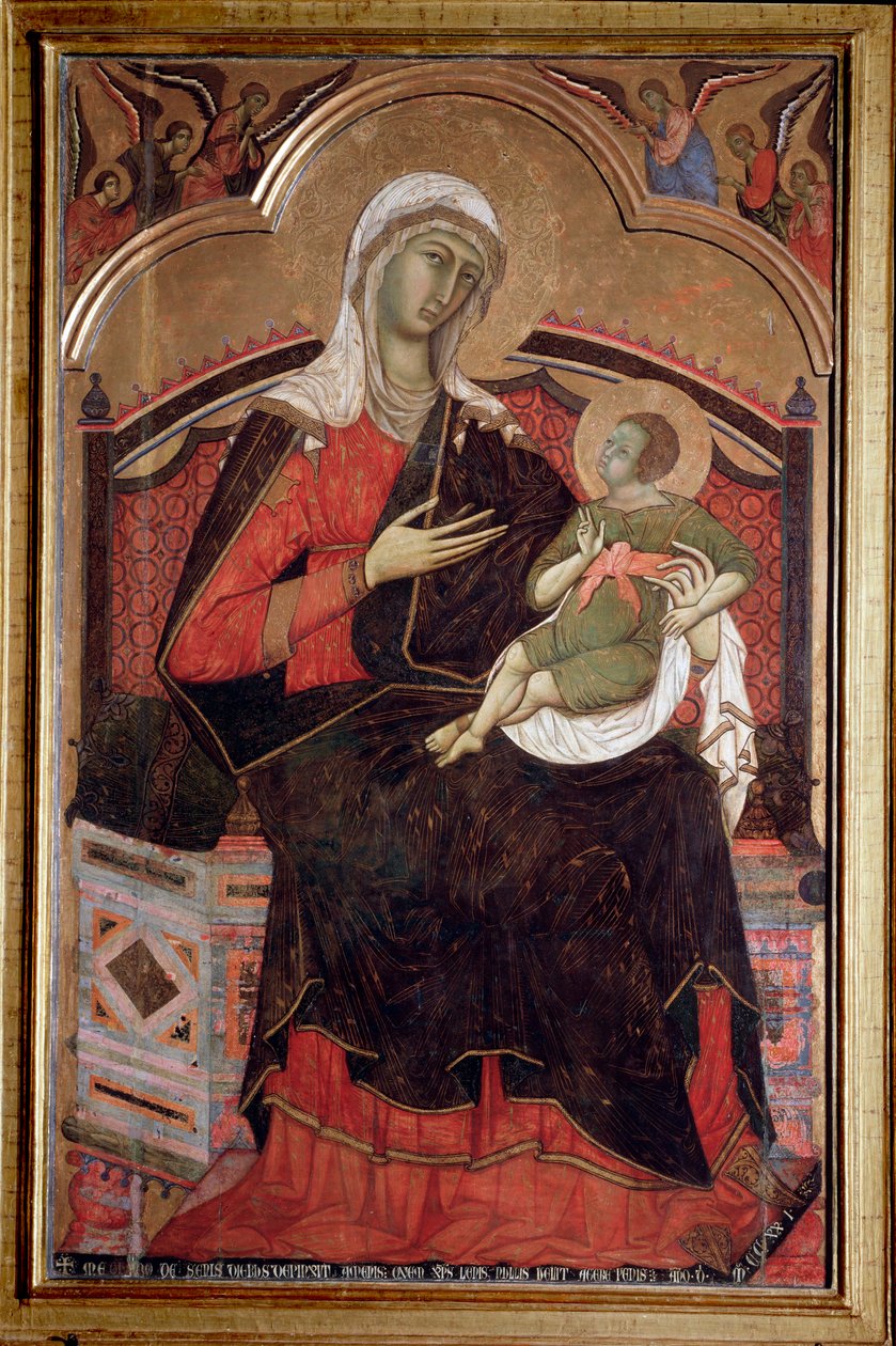 Jomfru med barn Jomfru Maria med Jesusbarnet - Maleri av Guido da Siena (aktiv mellom 1260 og 1280) av Guido da Siena