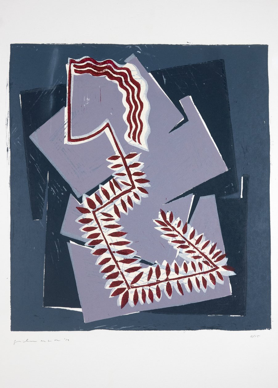 Woman With Fern Nº1, 2019 (linosnitt) av Guilherme Pontes
