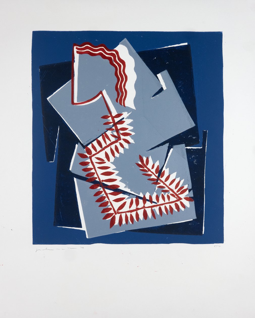 Woman With Fern Nº2, 2019 (linosnitt) av Guilherme Pontes