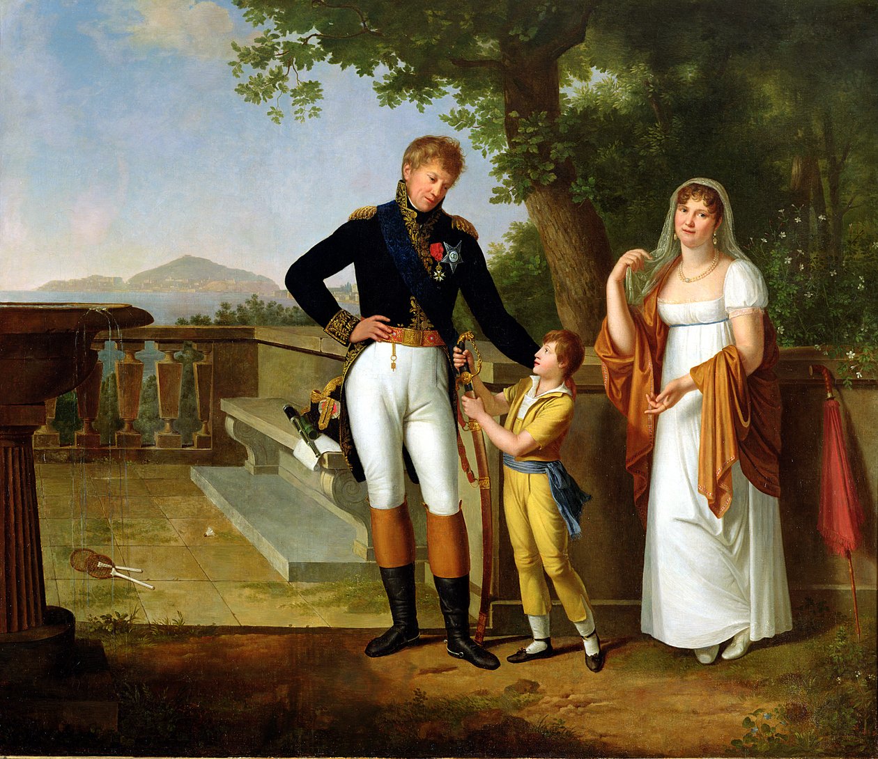 General Rossetti (1776-1840) kommandant av Napoli og hans familie, ca. 1813 av Guillaume Descamps