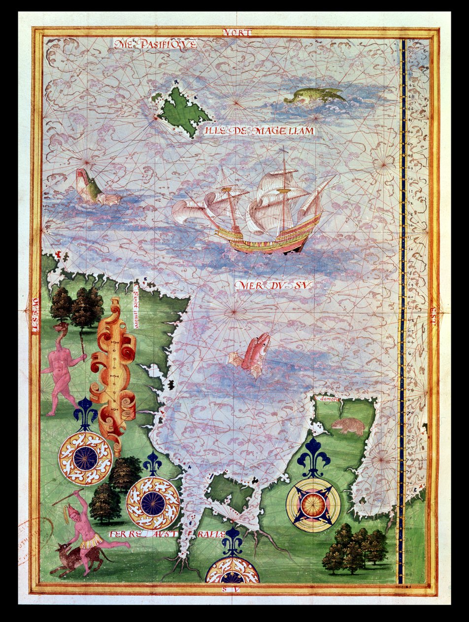 Fol.31v Kart over Australia og Magellan Island fra 