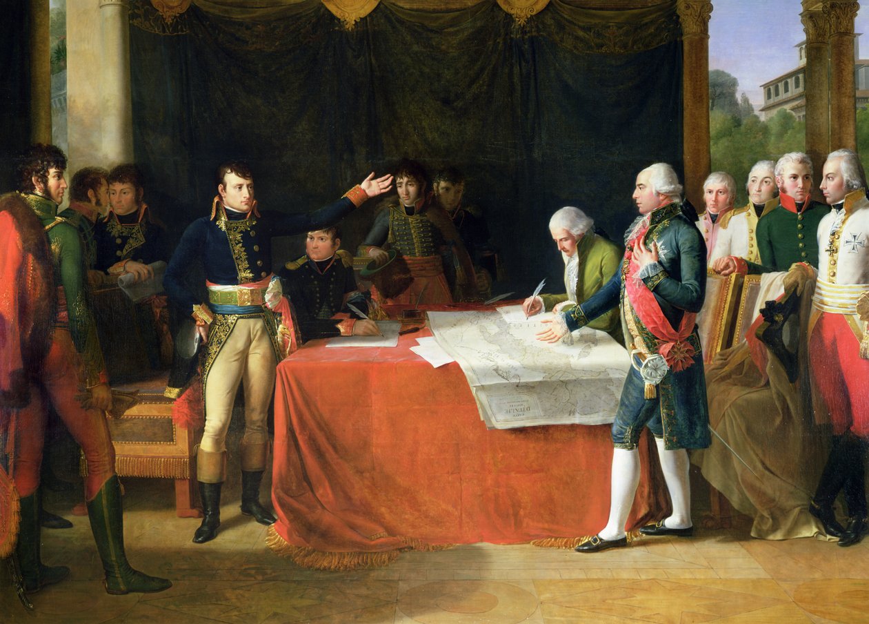 Forberedelser av freden undertegnet i Leoben, 17. april 1797, 1805 av Guillaume Guillon Lethière