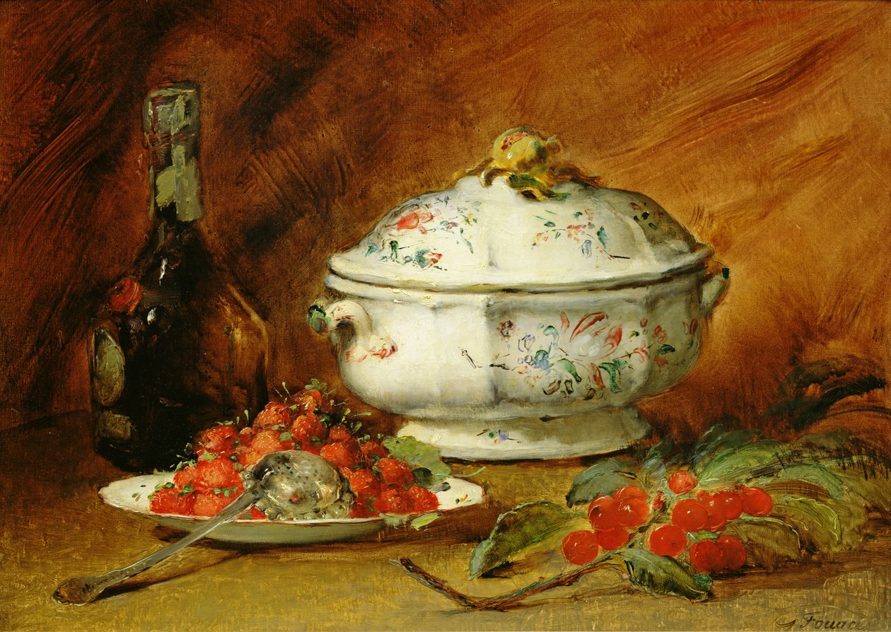 Stilleben med en suppeterrin av Guillaume Romain Fouace