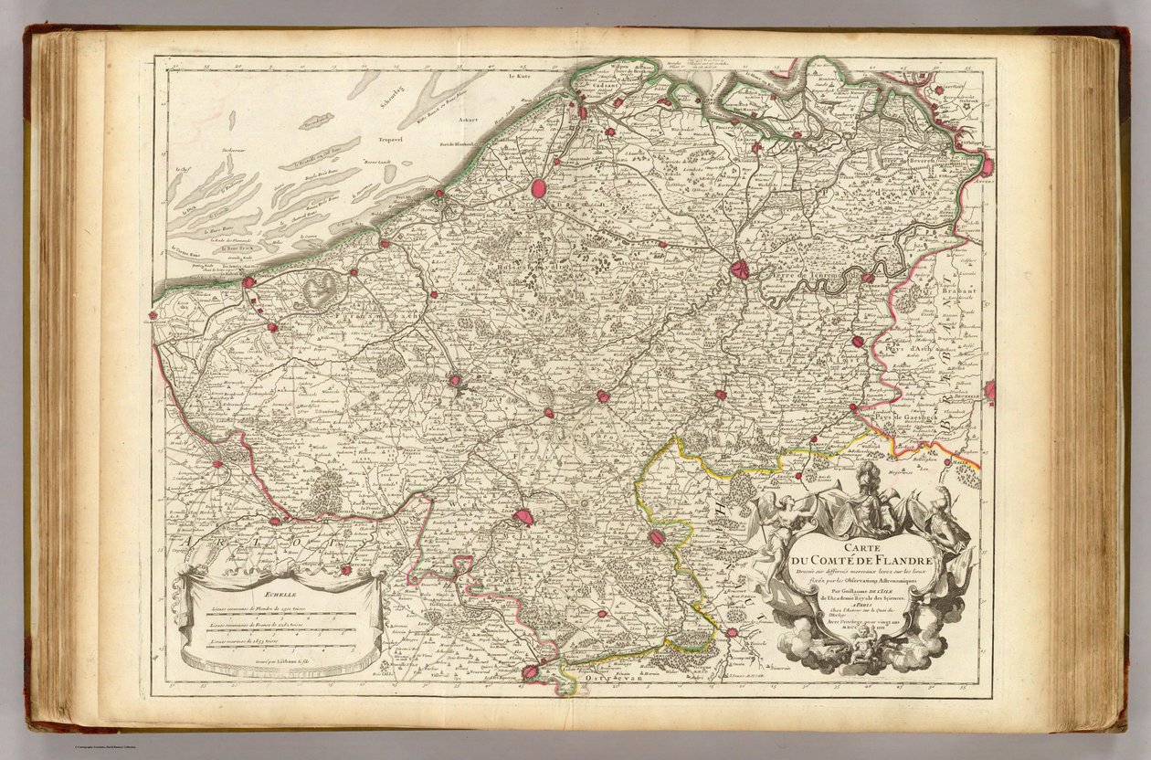 Flandern fylke i 1704 av Guillaume de Lisle