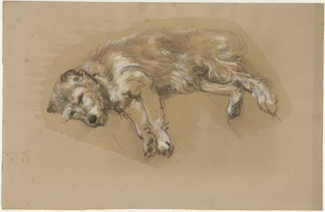 liggende hund av Guillaume Anne van der Brugghen