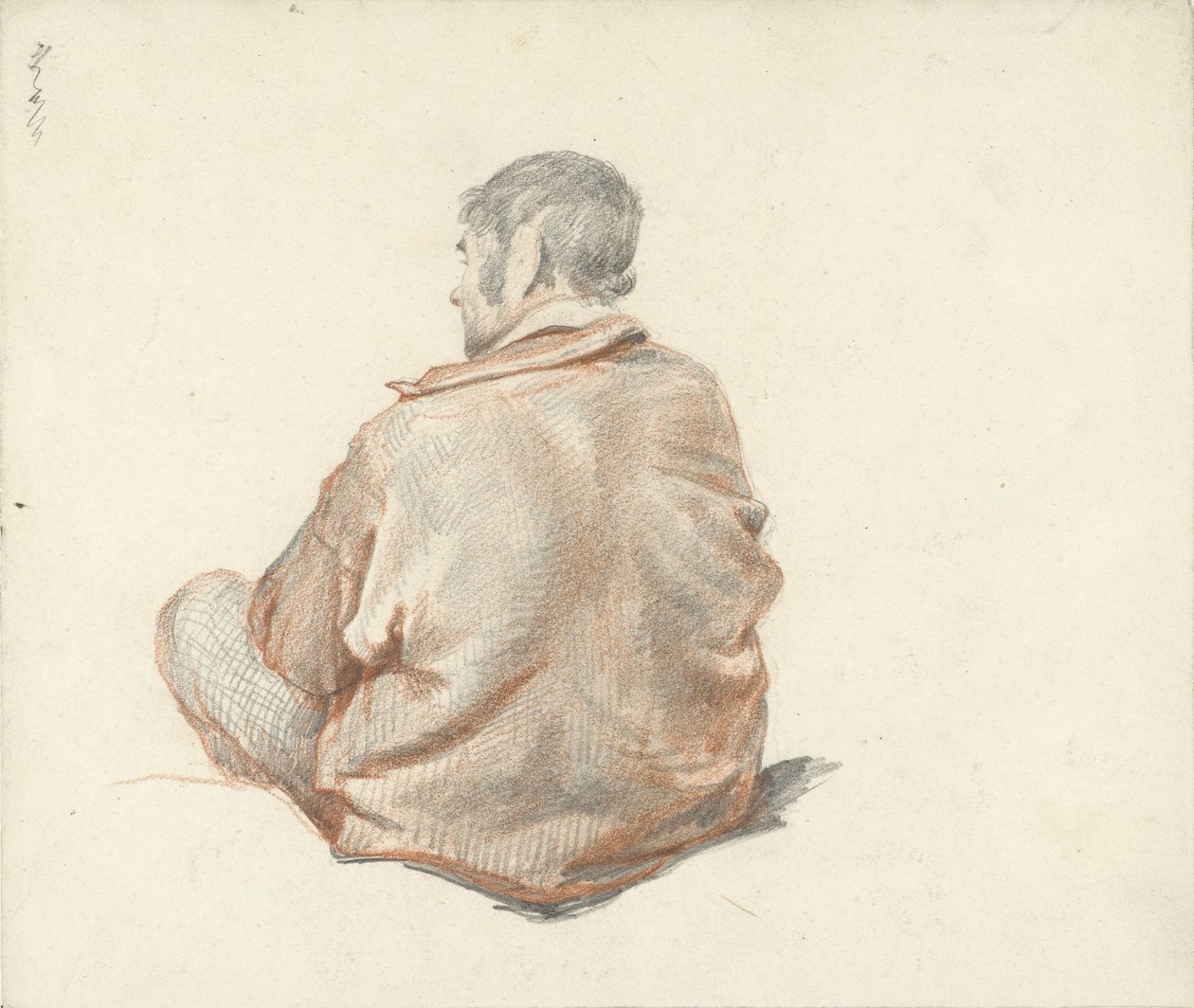 Sittende mann, sett bakfra av Guillaume Anne van der Brugghen