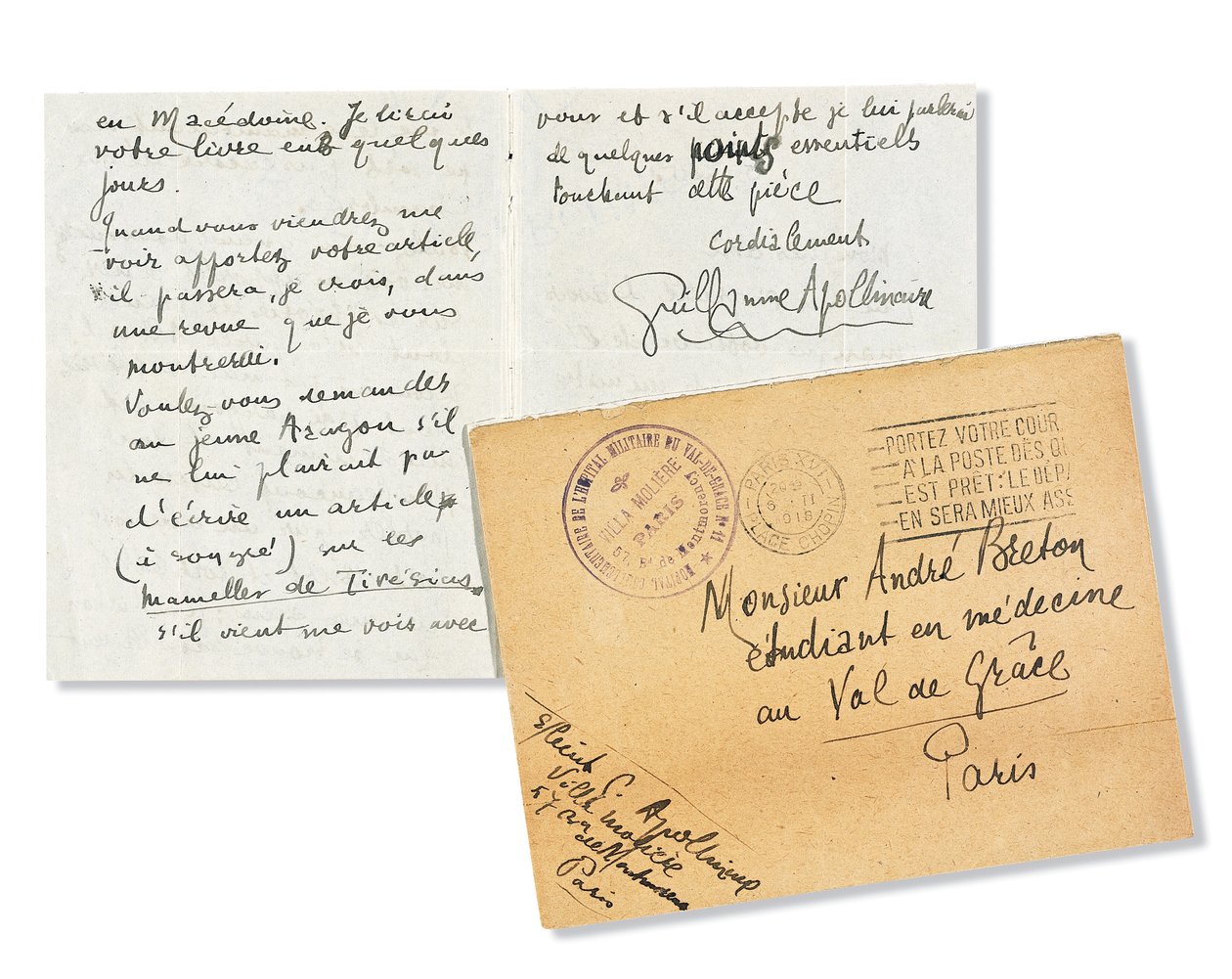 Brev til Andre Breton, 1918 av Guillaume Apollinaire