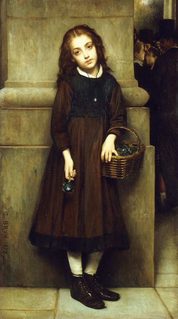 Blomsterjente utenfor operaen, 1873 av Guillaume Charles Brun